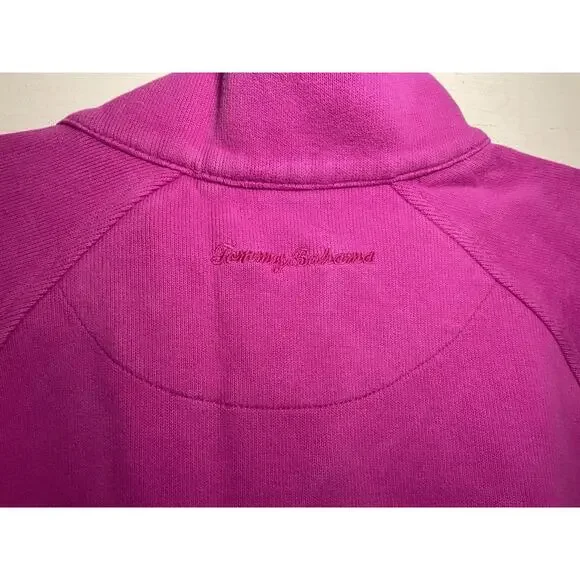 Classic Tommy Bahama XL Quarter Zip-Up Magenta Lounge Wear, Golf, Casual Resort - Picture 4 of 6